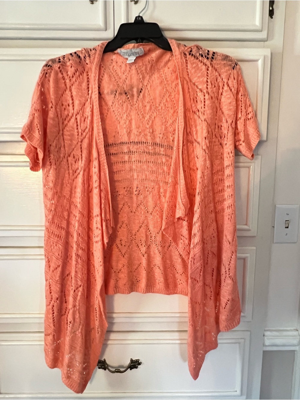 Lightweight Open-Front Cardigan Sweater - Peach